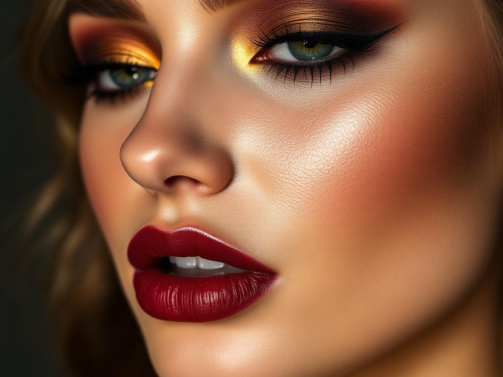 Close-up glamour makeup detail