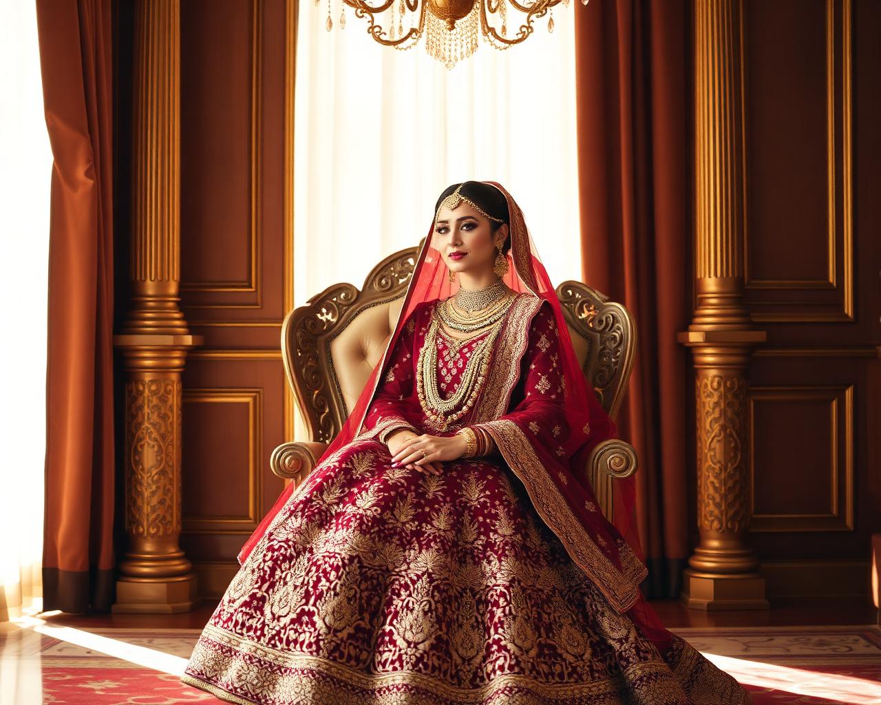 Bridal photoshoot in golden light